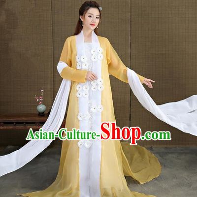 Traditional Asian Chinese Ancient Imperial Princess Costume, China Elegant Hanfu Clothing Ming Dynasty Noble Lady Embroidered Tailing Dress Clothing