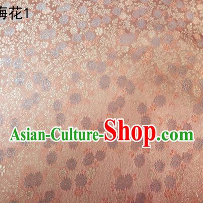Asian Chinese Traditional Embroidery Waxberry Flowers Pink Satin Silk Fabric, Top Grade Brocade Tang Suit Hanfu Princess Dress Fabric Cheongsam Mattress Cloth Material