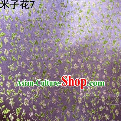Asian Chinese Traditional Embroidered Shivering Floral Purple Satin Silk Fabric, Top Grade Brocade Tang Suit Hanfu Princess Dress Fabric Cheongsam Cloth Material