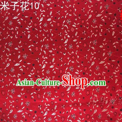 Asian Chinese Traditional Embroidered Shivering Floral Red Satin Silk Fabric, Top Grade Brocade Tang Suit Hanfu Princess Dress Fabric Cheongsam Cloth Material