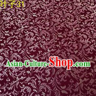 Asian Chinese Traditional Embroidered Wheat Flowers Amaranth Silk Fabric, Top Grade Arhat Bed Brocade Tang Suit Hanfu Dress Fabric Cheongsam Cloth Material