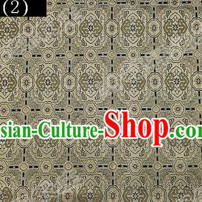 Asian Chinese Traditional Embroidered Flowers Golden Song Brocade Silk Fabric, Top Grade Satin Tang Suit Hanfu Dress Fabric Cheongsam Cloth Material