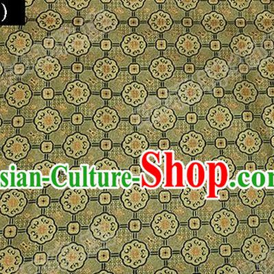 Asian Chinese Traditional Embroidered Flowers Golden Song Brocade Silk Fabric, Top Grade Satin Tang Suit Hanfu Dress Fabric Cheongsam Cloth Material