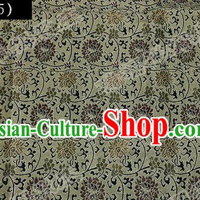 Asian Chinese Traditional Embroidered Lotus Flowers Song Brocade Silk Fabric, Top Grade Satin Tang Suit Hanfu Dress Fabric Cheongsam Cloth Material