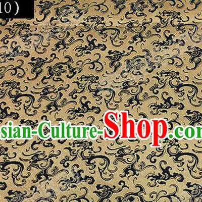 Asian Chinese Traditional Embroidered Dragon Golden Song Brocade Silk Fabric, Top Grade Satin Tang Suit Hanfu Dress Fabric Cheongsam Cloth Material