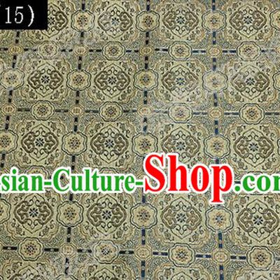 Asian Chinese Traditional Embroidered Light Golden Song Brocade Silk Fabric, Top Grade Satin Tang Suit Hanfu Dress Fabric Cheongsam Cloth Material