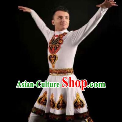 Traditional Chinese Uyghur Nationality Dance Costume, Folk Dance Ethnic Clothing, Chinese Minority Nationality Uigurian Dance Clothing for Men