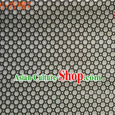 Asian Chinese Traditional Embroidery Small Check Brown Silk Fabric, Top Grade Arhat Bed Brocade Tang Suit Hanfu Tibetan Dress Fabric Cheongsam Cloth Material