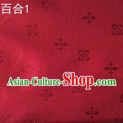 Asian Chinese Traditional Jacquard Weave Satin Red Silk Fabric, Top Grade Brocade Tang Suit Hanfu Dress Fabric Cheongsam Cloth Material