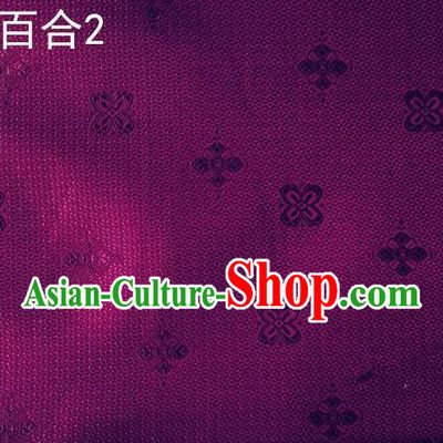 Asian Chinese Traditional Jacquard Weave Satin Purple Silk Fabric, Top Grade Brocade Tang Suit Hanfu Dress Fabric Cheongsam Cloth Material