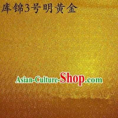 Asian Chinese Traditional Jacquard Weave Bright Golden Xiuhe Suit Satin Silk Fabric, Top Grade Brocade Tang Suit Hanfu Dress Fabric Cheongsam Cloth Material