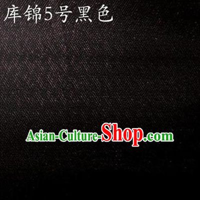 Asian Chinese Traditional Jacquard Weave Black Xiuhe Suit Satin Silk Fabric, Top Grade Brocade Tang Suit Hanfu Dress Fabric Cheongsam Cloth Material