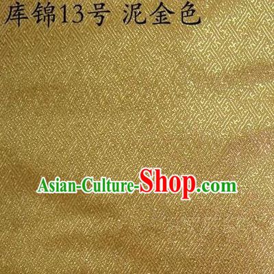 Asian Chinese Traditional Jacquard Weave Mud Golden Xiuhe Suit Satin Silk Fabric, Top Grade Brocade Tang Suit Hanfu Dress Fabric Cheongsam Cloth Material
