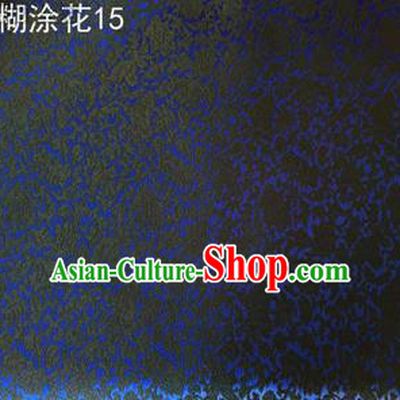 Asian Chinese Traditional Embroidering Flower Navy Xiuhe Suit Satin Thangka Silk Fabric, Top Grade Brocade Tang Suit Hanfu Dress Fabric Cheongsam Cloth Material