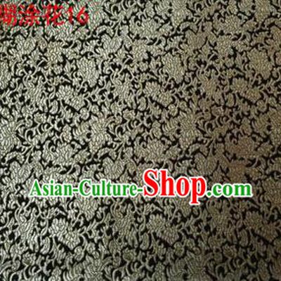 Asian Chinese Traditional Embroidering Golden Flower Xiuhe Suit Satin Thangka Silk Fabric, Top Grade Brocade Tang Suit Hanfu Dress Fabric Cheongsam Cloth Material