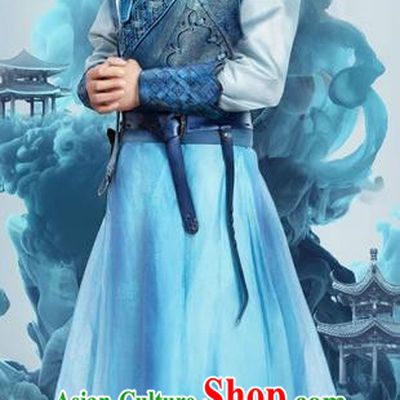 Traditional Ancient Chinese Imperial Prince Costume and Headpiece Complete Set, Chinese Ming Dynasty Swordsman Clothing