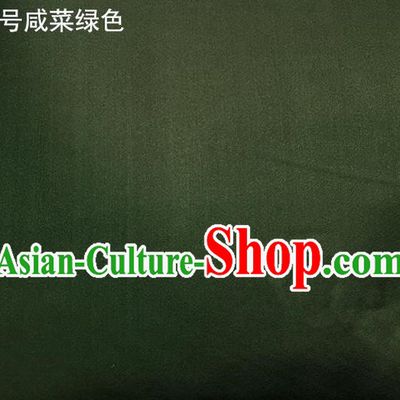 Asian Chinese Traditional Satin Solid Color Silk Fabric, Top Grade Nanjing Brocade Tang Suit Hanfu Atrovirens Fabric Cheongsam Cloth Material