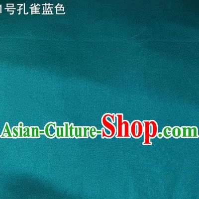 Asian Chinese Traditional Satin Solid Color Silk Fabric, Top Grade Nanjing Brocade Tang Suit Hanfu Blue Fabric Cheongsam Cloth Material