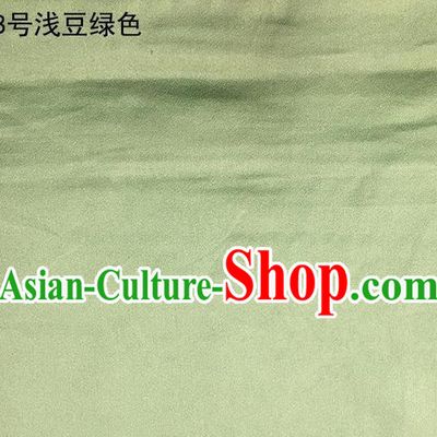 Asian Chinese Traditional Satin Solid Color Silk Fabric, Top Grade Nanjing Brocade Tang Suit Hanfu Light Green Fabric Cheongsam Cloth Material