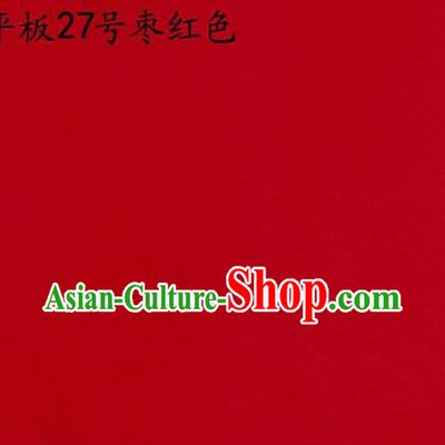 Asian Chinese Traditional Satin Solid Color Silk Fabric, Top Grade Nanjing Brocade Tang Suit Hanfu Red Fabric Cheongsam Cloth Material