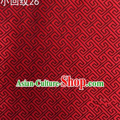 Asian Chinese Traditional Handmade Silk Fabric, Top Grade Nanjing Brocade Tang Suit Hanfu Red Fabric Cheongsam Cloth Material