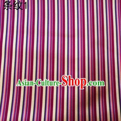 Asian Chinese Traditional Handmade Printing Column Bar Satin Thangka Red Silk Fabric, Top Grade Nanjing Brocade Tang Suit Hanfu Fabric Cheongsam Cloth Material