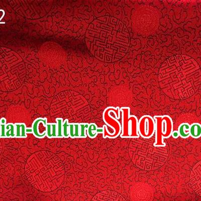 Traditional Asian Chinese Handmade Embroidery Satin Red Silk Fabric, Top Grade Nanjing Brocade Ancient Costume Tang Suit Hanfu Clothing Fabric Cheongsam Cloth Material