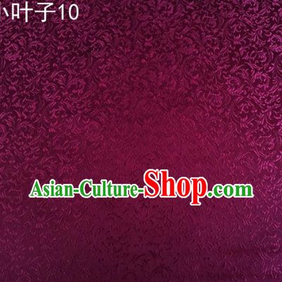 Traditional Asian Chinese Handmade Embroidery Wheat Leaf Satin Silk Fabric, Top Grade Nanjing Purple Brocade Tang Suit Hanfu Clothing Fabric Cheongsam Cloth Material