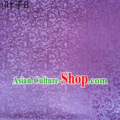Traditional Asian Chinese Handmade Embroidery Wheat Leaf Satin Silk Fabric, Top Grade Nanjing Lilac Brocade Tang Suit Hanfu Clothing Fabric Cheongsam Cloth Material