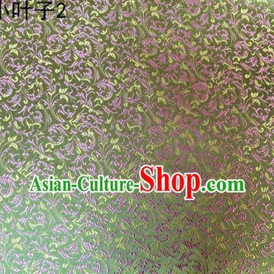Traditional Asian Chinese Handmade Embroidery Pink Wheat Leaf Satin Silk Fabric, Top Grade Nanjing Green Brocade Tang Suit Hanfu Clothing Fabric Cheongsam Cloth Material