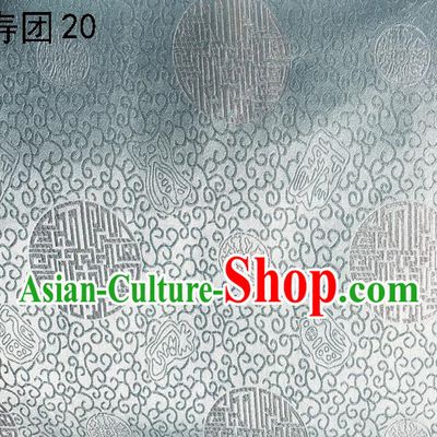 Traditional Asian Chinese Handmade Embroidery Manju Pattern Satin Tang Suit Grey Silk Fabric, Top Grade Nanjing Brocade Ancient Costume Hanfu Clothing Fabric Cheongsam Cloth Material