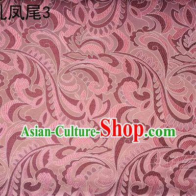 Traditional Asian Chinese Handmade Embroidery Ombre Flowers Satin Tang Suit Pink Silk Fabric, Top Grade Nanjing Brocade Ancient Costume Hanfu Clothing Fabric Cheongsam Cloth Material