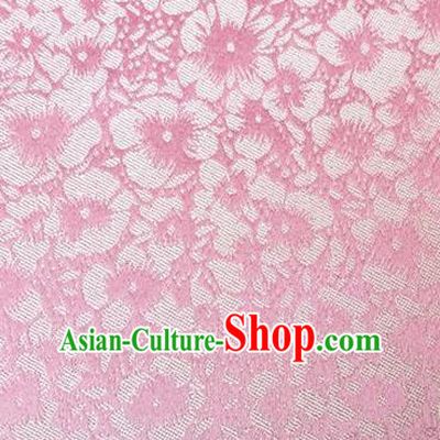 Traditional Asian Chinese Handmade Embroidery Flowers Pattern Silk Satin Tang Suit Mandarin Pink Fabric, Nanjing Brocade Ancient Costume Hanfu Cheongsam Cloth Material