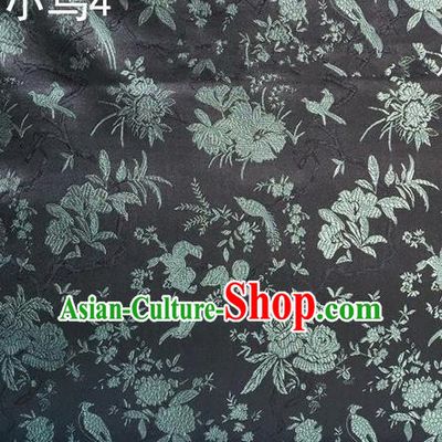 Traditional Asian Chinese Handmade Embroidery Flowers Pattern Silk Satin Tang Suit Mandarin Prince Robes Grey Fabric, Nanjing Brocade Ancient Costume Hanfu Cheongsam Cloth Material