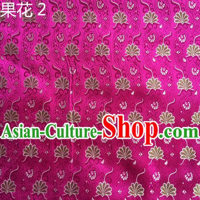 Traditional Asian Chinese Handmade Embroidery Paisley Flowers Silk Satin Tang Suit Rosy Fabric, Nanjing Brocade Ancient Costume Hanfu Cheongsam Cloth Material