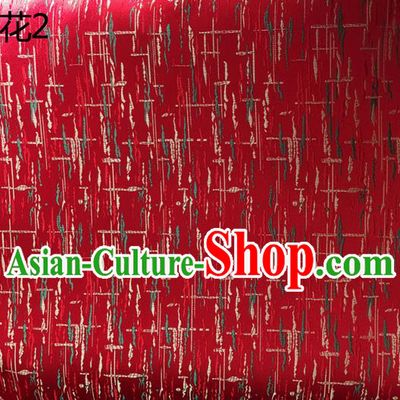 Traditional Asian Chinese Handmade Printing Silk Satin Tang Suit Red Fabric Drapery, Nanjing Brocade Ancient Costume Hanfu Cheongsam Cloth Material