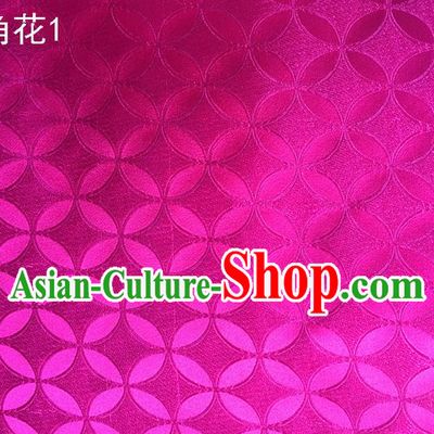 Traditional Asian Chinese Handmade Embroidery Coins Pattern Silk Satin Tang Suit Rosy Fabric Drapery, Nanjing Brocade Ancient Costume Hanfu Cheongsam Cloth Material