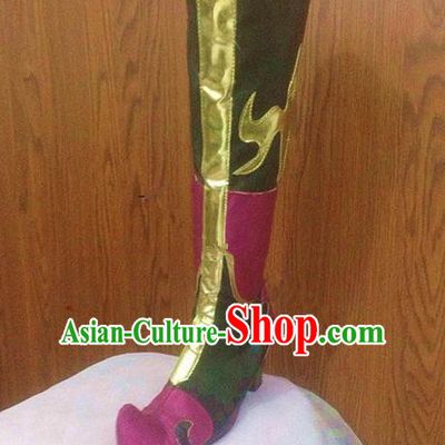 Traditional Chinese Mongol Nationality Shoes, Tibetan Dance Ethnic Mongolian Minority Nationality Embroidery Boots for Men