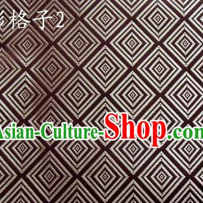 Traditional Asian Chinese Handmade Embroidery Silk Tapestry Tibetan Clothing Brown Fabric Drapery, Top Grade Nanjing Brocade Cheongsam Cloth Material