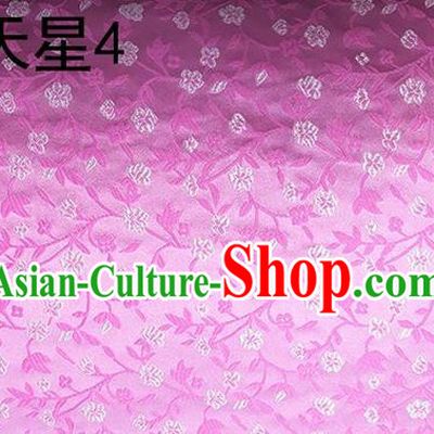 Traditional Asian Chinese Handmade Embroidery Flowers Kimono Silk Tapestry Pink Fabric Drapery, Top Grade Nanjing Brocade Cheongsam Cloth Material