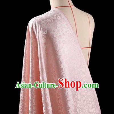 Traditional Asian Chinese Handmade Embroidery Flowers Dress Silk Tapestry Pink Fabric Drapery, Top Grade Nanjing Brocade Ancient Costume Cheongsam Cloth Material