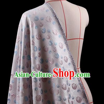 Traditional Asian Chinese Handmade Embroidery Flowers Coat Silk Tapestry Lilac Fabric Drapery, Top Grade Nanjing Brocade Ancient Costume Cheongsam Cloth Material