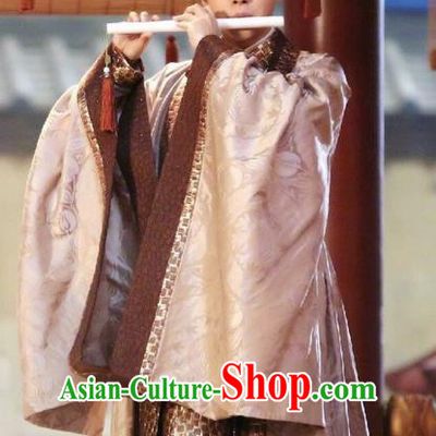 Asian Chinese Traditional Prince Costume and Headpiece Complete Set, Lost Love In Times China Ancient Northern and Southern Dynasties Nobility Childe Robe Clothing for Men