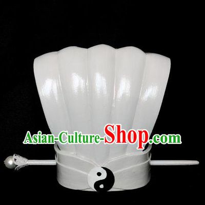 Traditional Handmade Chinese Ancient Han Dynasty Taoist Priest Hair Accessories, China Military Counsellor Headwear for Men