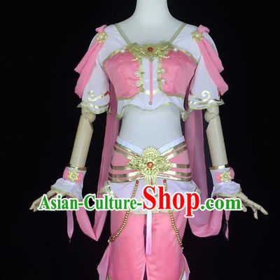 Asian Chinese Traditional Cospaly Tang Dynasty Palace Lady Dance Costume, China Elegant Hanfu Flying Dance Dress Clothing for Women