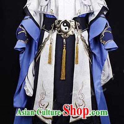 Asian Chinese Traditional Cospaly Costume Customization Prince Kawaler Costume, China Elegant Hanfu Swordsman Clothing for Men