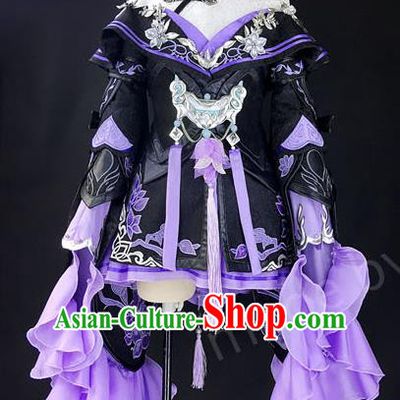 Asian Chinese Traditional Cospaly Costume Customization Ancient Young Lady Costume Complete Set, China Elegant Hanfu Swordsman Dress Clothing for Women
