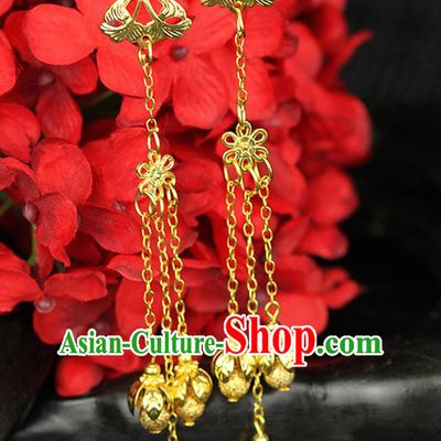 Chinese Ancient Style Hair Jewelry Accessories Wedding Imperial Consort Earrings, Hanfu Xiuhe Suits Bride Handmade Eardrop for Women