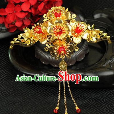 Chinese Ancient Style Hair Jewelry Accessories Wedding Phoenix Coronet, Hanfu Xiuhe Suits Step Shake Bride Tuinga Handmade Hair Stick for Women