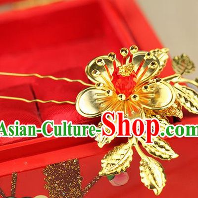Chinese Ancient Style Hair Jewelry Accessories Wedding Hair Stick, Hanfu Xiuhe Suits Step Shake Bride Handmade Hairpins for Women